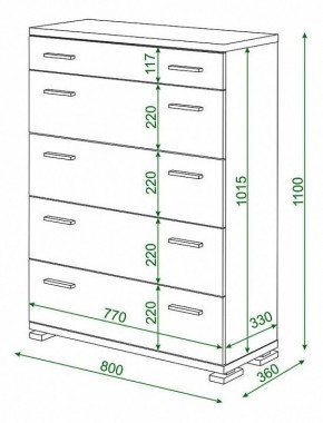 Комод Домино КМ-1 в Пойковском - poikovskii.mebel24.online | фото 3