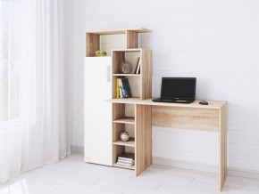 Компьютерный Стол Квартет-7 Дуб сонома/Белый в Пойковском - poikovskii.mebel24.online | фото
