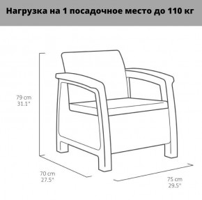 Комплект мебели Корфу Рест (Corfu Rest - without table) капучино-песок в Пойковском - poikovskii.mebel24.online | фото 3