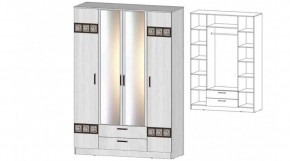 КОСТА-РИКА Шкаф 4-х створчатый (анкор светлый) в Пойковском - poikovskii.mebel24.online | фото