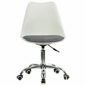 Кресло стул BRABIX "Eames MG-310 CH", хром, пластик белый, ткань серая, 532924 в Пойковском - poikovskii.mebel24.online | фото 1