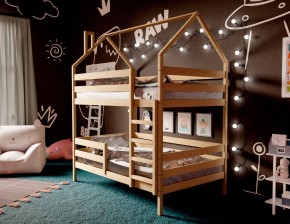 Кровать-домик двухъярусная 80*160 без покраски в Пойковском - poikovskii.mebel24.online | фото 3