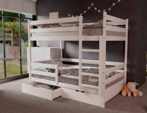 Кровать двухъярусная без крыши 80*160 Белый в Пойковском - poikovskii.mebel24.online | фото