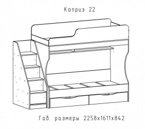 КАПРИЗ-22 Кровать двухъярусная 800 настил ЛДСП в Пойковском - poikovskii.mebel24.online | фото 2