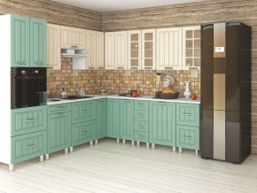 Кухня модульная Луксор бирюза-кремовый в Пойковском - poikovskii.mebel24.online | фото 2
