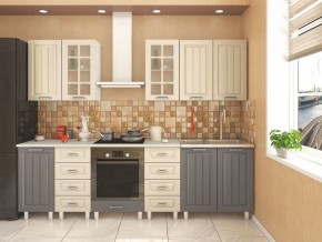 Кухня модульная Луксор серый-кремовый в Пойковском - poikovskii.mebel24.online | фото 3