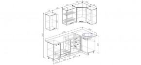 Кухня угловая Антрацит 2200х1000 (Стол. 38мм) в Пойковском - poikovskii.mebel24.online | фото 2
