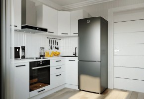 Кухонный гарнитур Белый Глянец 2200*1000 (Стол. 26мм) в Пойковском - poikovskii.mebel24.online | фото 1