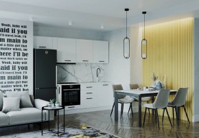 Кухонный гарнитур Белый Глянец 2550 (Стол. 38мм) в Пойковском - poikovskii.mebel24.online | фото