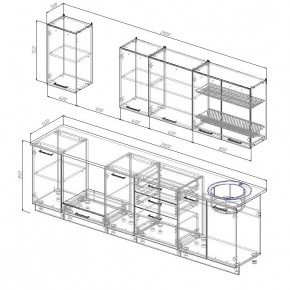 Кухонный гарнитур Бланка 2800 (Стол. 26мм) в Пойковском - poikovskii.mebel24.online | фото 2