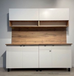 Кухонный гарнитур «Монако» 2.0 м Серия 2 МДФ с фрезеровкой (Дуб Золотой/Белый матовый) в Пойковском - poikovskii.mebel24.online | фото 2