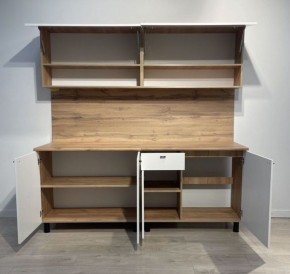 Кухонный гарнитур «Монако» 2.0 м Серия 2 МДФ с фрезеровкой (Дуб Золотой/Белый матовый) в Пойковском - poikovskii.mebel24.online | фото 4