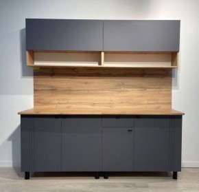 Кухонный гарнитур «Монако» 2.0 м Серия 2 МДФ с фрезеровкой (Дуб Золотой/Графит) в Пойковском - poikovskii.mebel24.online | фото 3