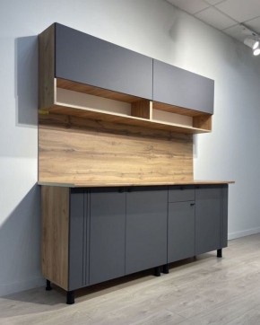 Кухонный гарнитур «Монако» 2.0 м Серия 2 МДФ с фрезеровкой (Дуб Золотой/Графит) в Пойковском - poikovskii.mebel24.online | фото 4