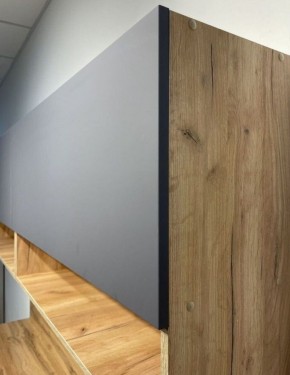 Кухонный гарнитур «Монако» 2.0 м Серия 2 МДФ с фрезеровкой (Дуб Золотой/Графит) в Пойковском - poikovskii.mebel24.online | фото 6