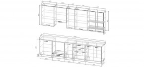 Кухонный гарнитур Санторини 3000 h950 (Стол. 38мм) в Пойковском - poikovskii.mebel24.online | фото 2