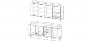 Кухонный гарнитур Смоки 2200 h950 (Стол. 26мм) в Пойковском - poikovskii.mebel24.online | фото 2