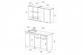 ЛИОРА Кухонный гарнитур Медиум 1400 мм в Пойковском - poikovskii.mebel24.online | фото 2