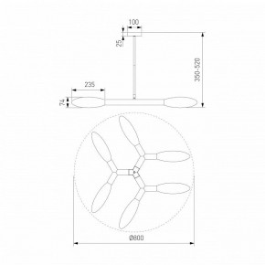 Люстра на штанге Eurosvet Covalent 30180/6 черный в Пойковском - poikovskii.mebel24.online | фото 3