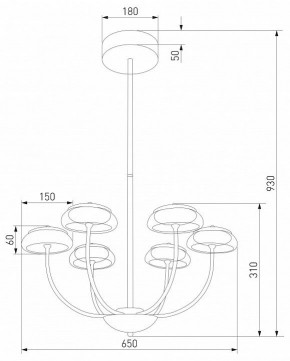 Люстра на штанге Eurosvet Fungo 50388 LED черный в Пойковском - poikovskii.mebel24.online | фото 4
