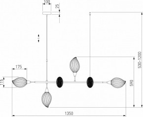 Люстра на штанге Eurosvet Sinki 30188/6 черный в Пойковском - poikovskii.mebel24.online | фото 4