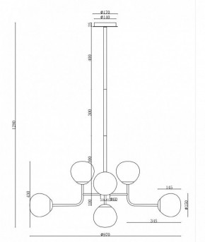 Люстра на штанге Maytoni Erich MOD221-PL-08-G в Пойковском - poikovskii.mebel24.online | фото 6