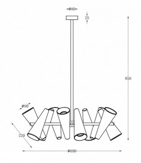 Люстра на штанге Maytoni Giro MOD095PL-10BS в Пойковском - poikovskii.mebel24.online | фото 2