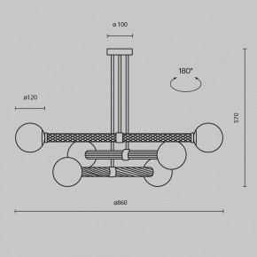 Люстра на штанге Maytoni Teatro MOD287PL-06BS в Пойковском - poikovskii.mebel24.online | фото 3