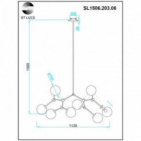 Люстра на штанге ST-Luce Chieti SL1506.203.08 в Пойковском - poikovskii.mebel24.online | фото 7