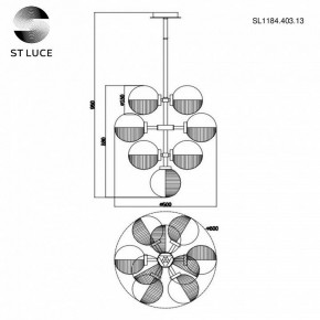 Люстра на штанге ST-Luce Todo SL1184.403.13 в Пойковском - poikovskii.mebel24.online | фото 5