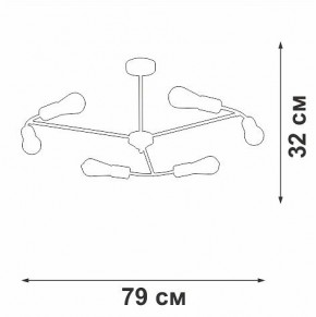 Люстра на штанге Vitaluce V3025 V3025-1/6PL в Пойковском - poikovskii.mebel24.online | фото 2