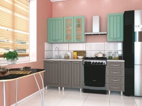 Модульная кухня Луксор серый-бирюза в Пойковском - poikovskii.mebel24.online | фото 1