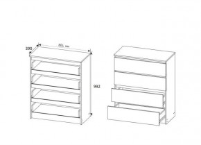 МОРИ МК804 (МК800.4) Комод 4 ящ. (белый) в Пойковском - poikovskii.mebel24.online | фото