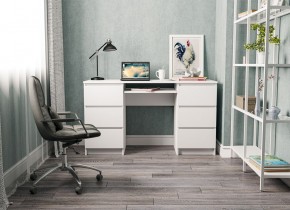 МОРИ МС-2 Стол 6 ящиков (белый) в Пойковском - poikovskii.mebel24.online | фото