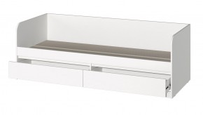 МС "Хилтон" Кровать 0,8 (Белый текстурный) в Пойковском - poikovskii.mebel24.online | фото 2