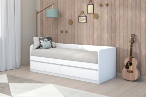 МС "Хилтон" Кровать 0,8 (Белый текстурный) в Пойковском - poikovskii.mebel24.online | фото 3