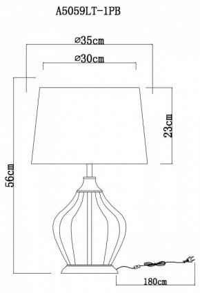 Настольная лампа декоративная Arte Lamp Baymont A5059LT-1PB в Пойковском - poikovskii.mebel24.online | фото 3