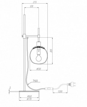 Настольная лампа декоративная Maytoni Erich MOD221-TL-01-G в Пойковском - poikovskii.mebel24.online | фото 3