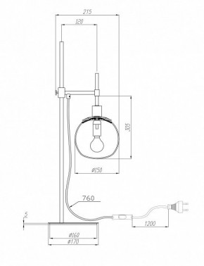 Настольная лампа декоративная Maytoni Erich MOD221-TL-01-N в Пойковском - poikovskii.mebel24.online | фото 3