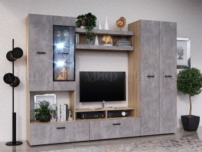Нэнси New Полка (ЛДСП) Бетон светлый/Сонома в Пойковском - poikovskii.mebel24.online | фото 2
