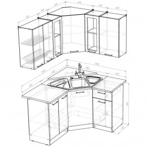 ОЛЬГА Кухонный гарнитур Оптима 2 (1500*1300 мм) в Пойковском - poikovskii.mebel24.online | фото 2