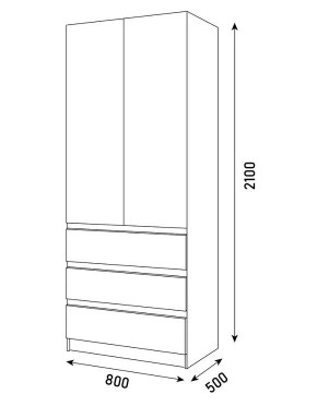 ПАРУС Шкаф 2-х ств. 800 в Пойковском - poikovskii.mebel24.online | фото 3