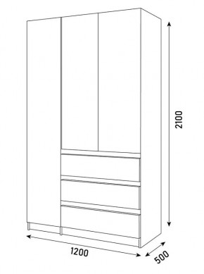 ПАРУС Шкаф 3-х ств. 1200 в Пойковском - poikovskii.mebel24.online | фото 3