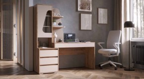 ПИФАГОР Стол компьютерный (дуб вотан/кашемир) в Пойковском - poikovskii.mebel24.online | фото