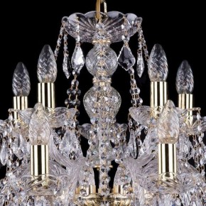 Подвесная люстра Bohemia Ivele Crystal 1411 1411/10+5/240/G/Leafs в Пойковском - poikovskii.mebel24.online | фото 4