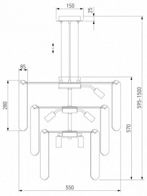 Подвесная люстра Eurosvet Claire 60171 золото в Пойковском - poikovskii.mebel24.online | фото 5