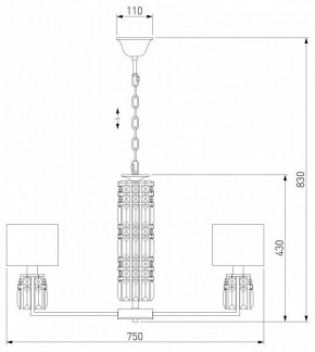 Подвесная люстра Eurosvet Zaffiro 10099/8 хром/прозрачный хрусталь Strotskis (новый абажур) в Пойковском - poikovskii.mebel24.online | фото 5