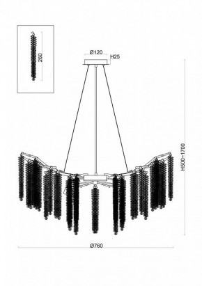 Подвесная люстра Freya Mineral FR1010PL-10G в Пойковском - poikovskii.mebel24.online | фото 2