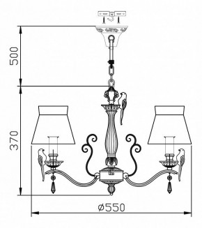 Подвесная люстра Maytoni Bird ARM013-05-W в Пойковском - poikovskii.mebel24.online | фото 3