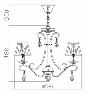 Подвесная люстра Maytoni Brionia ARM172-05-G в Пойковском - poikovskii.mebel24.online | фото 5